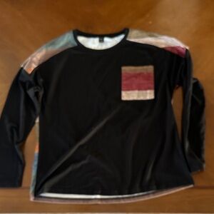 SHEIN Black and Gray Long Sleeve Shirt